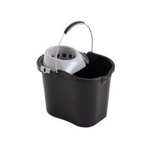 Cubo con Escurridor Asa Metálica Negro 16 L